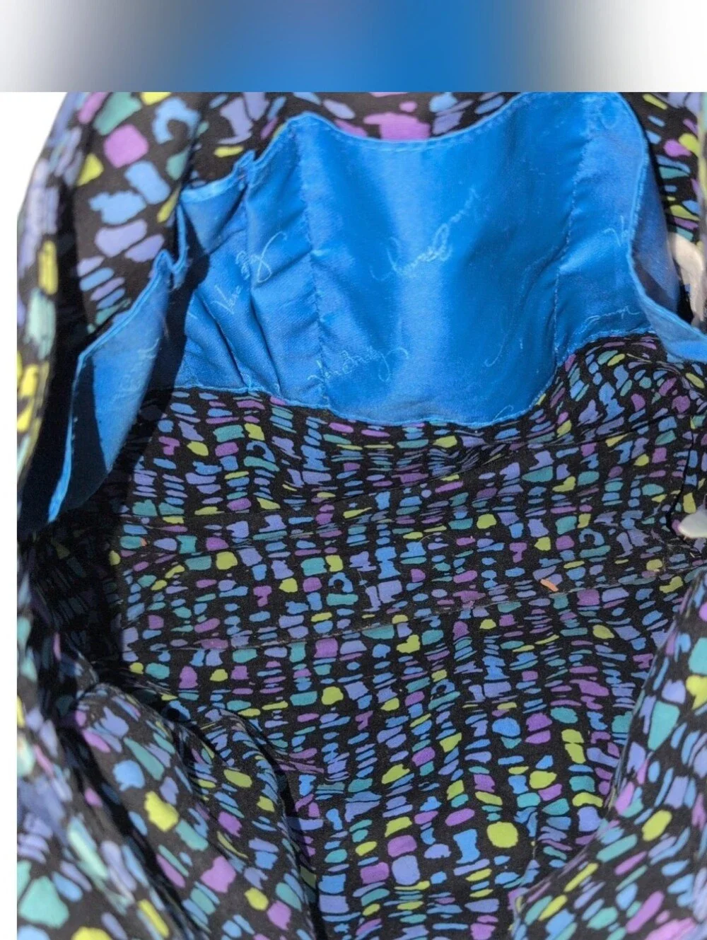 Vera Bradley INDIGO POP Laptop Messenger Book Bag Purse Crossbody Tote Satchel